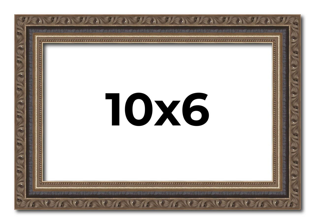 Photo Size Sculpted Silver Picture Frame - UV Acrylic, Foam Board Backing, Hanging Hardware